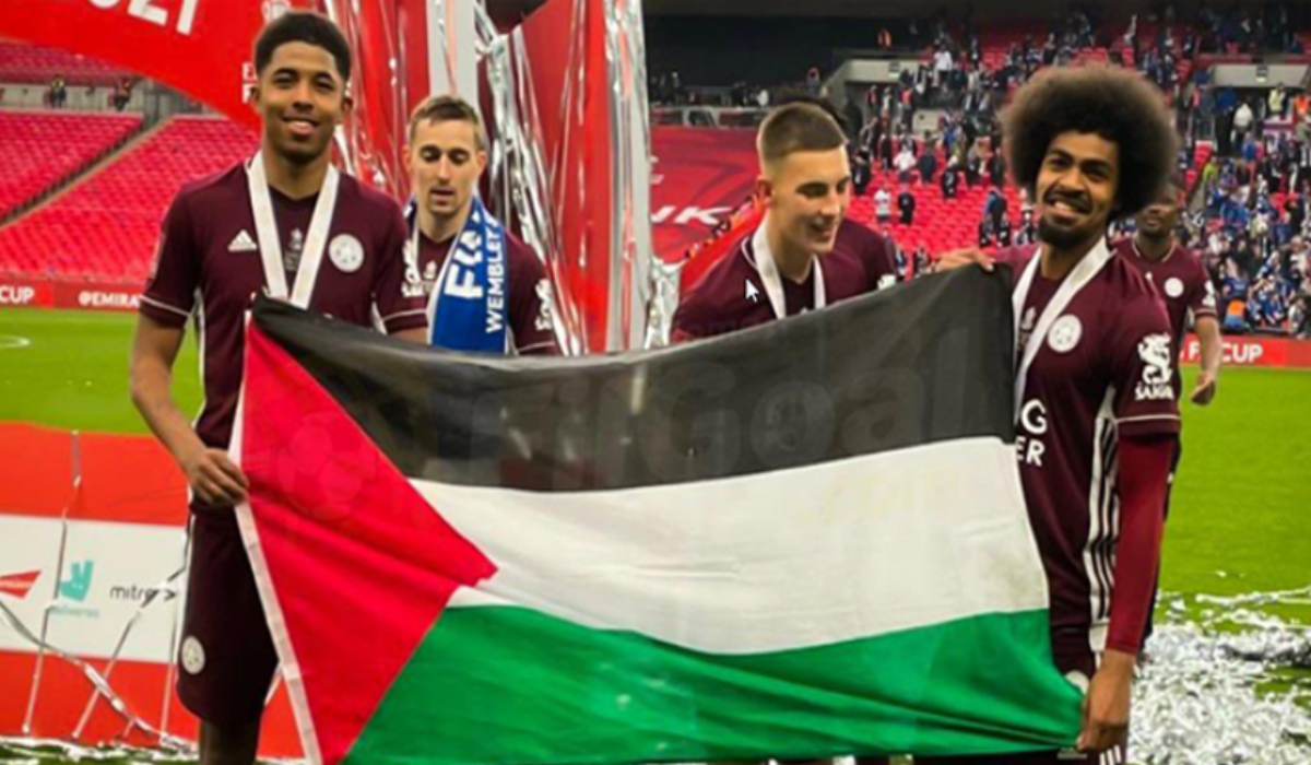 Leicester players show support for Palestinians after FA Cup win